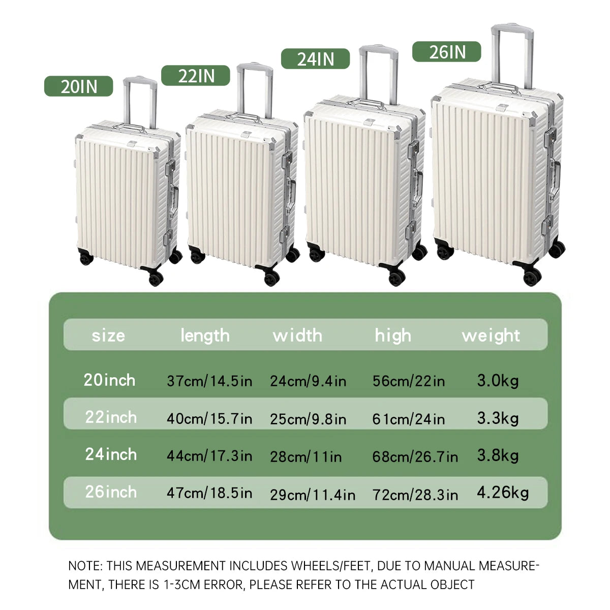Aluminum Frame Rolling Luggage Case