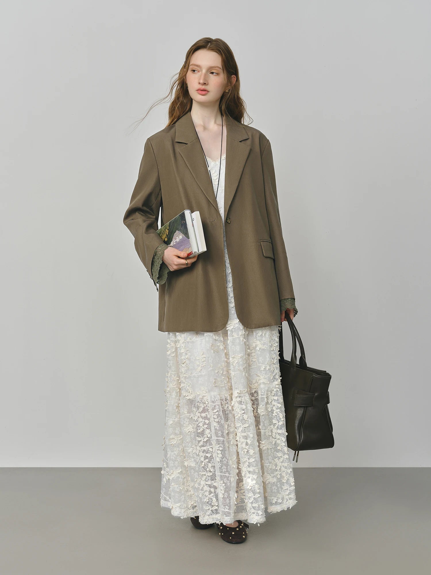 French Heavy Embroidery Floral Layered Strap Autumn Women Dresses