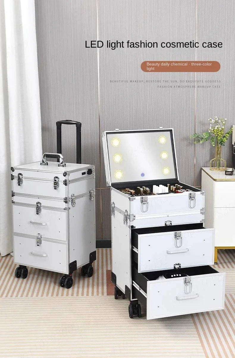 3-in-1 Makeup Rolling Luggage