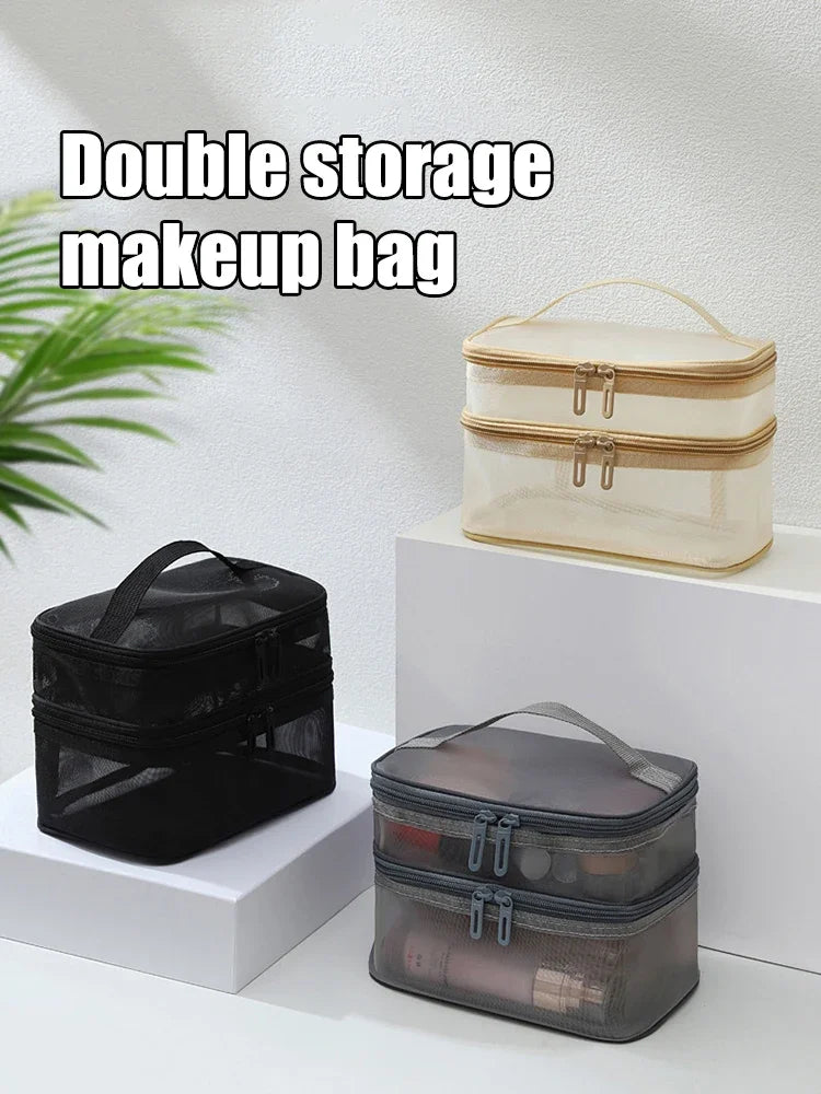 Double Layer Mesh Makeup Bag