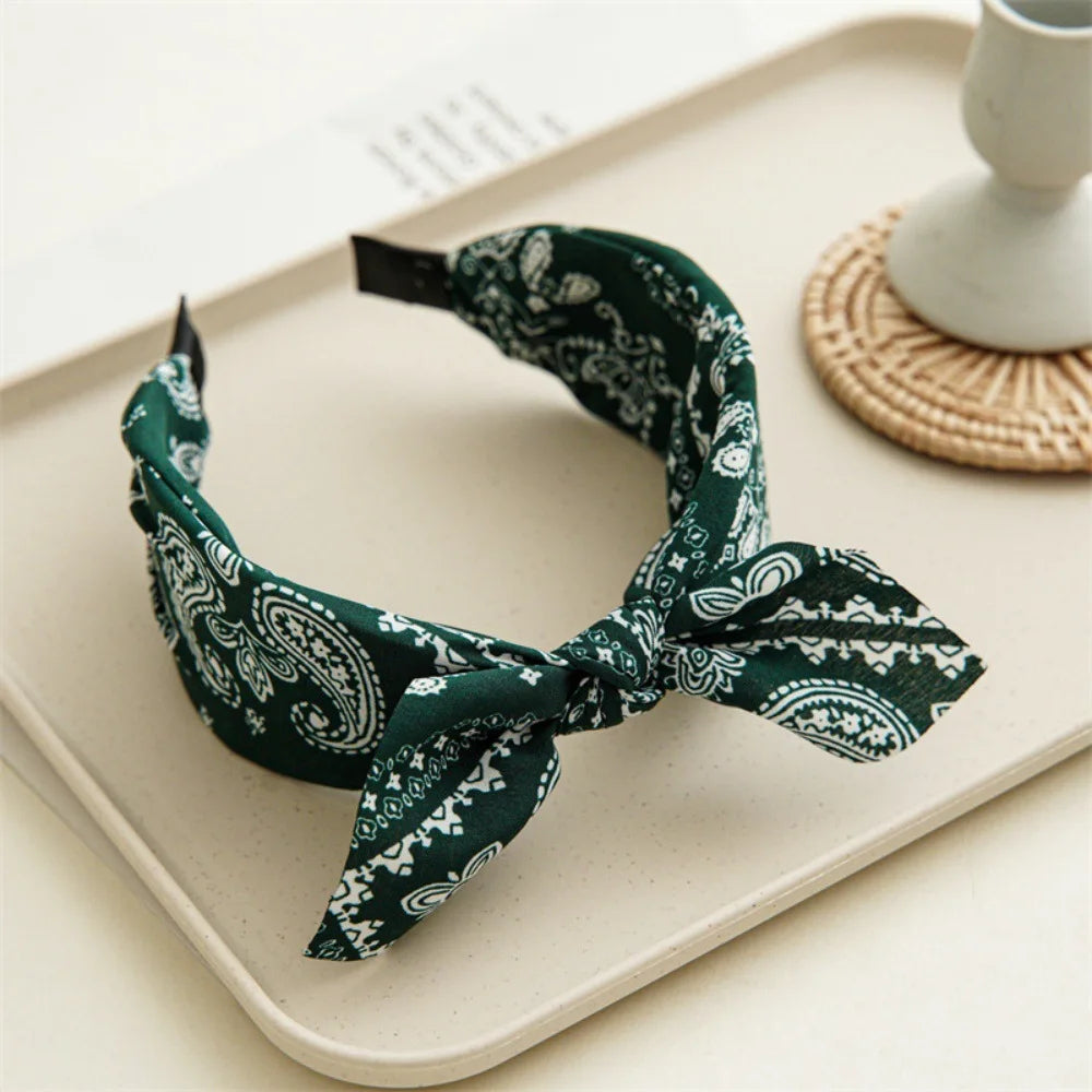 Cotton Cashew Flowers Printing Butterfly Hair Clips