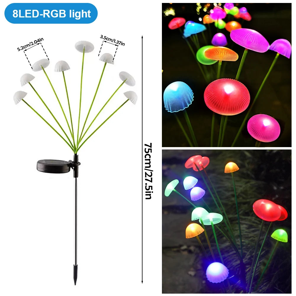 LED Solar Jellyfish Mushroom Fairy Lights