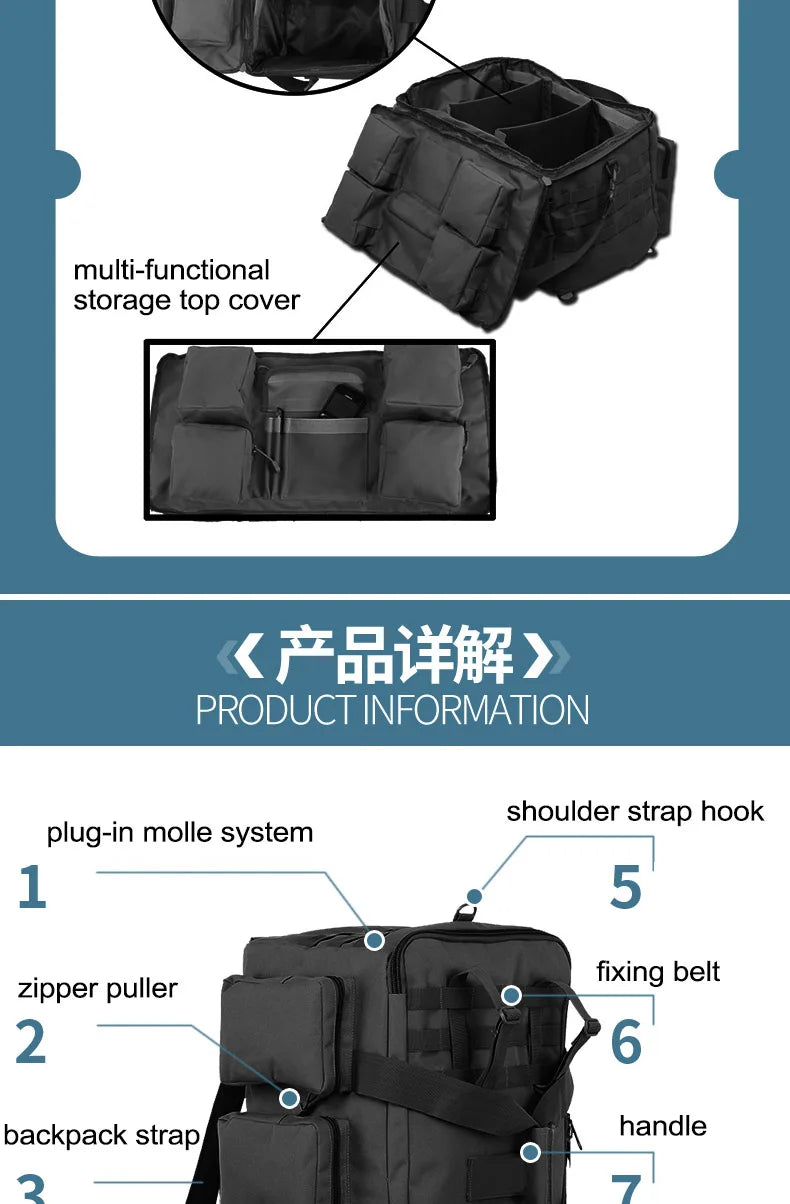 55L Luggage Duffel Bag Camping Backpack