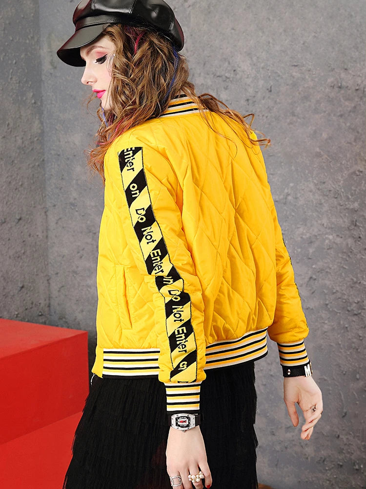 Yellow Winter coat for women short jackets for women Women's Long Sleeve coat Woman clothing Women's top