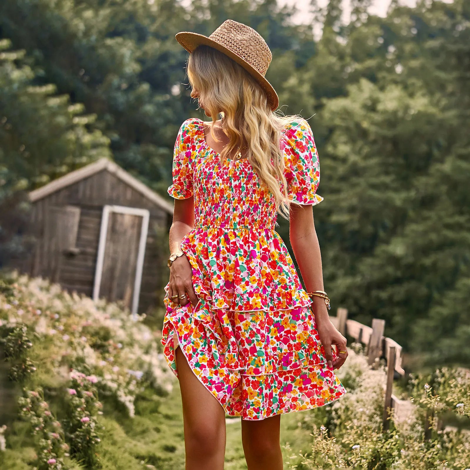 Women's Flower Print Dress