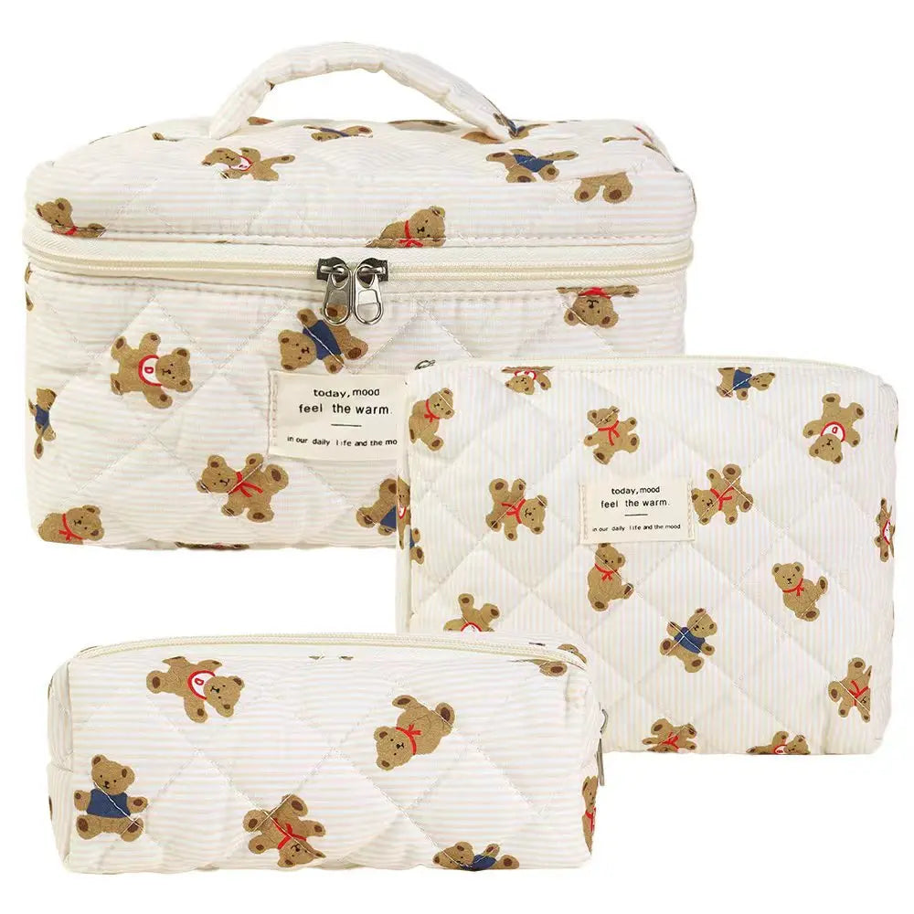 1pcs Quilted Cotton Makeup Bag