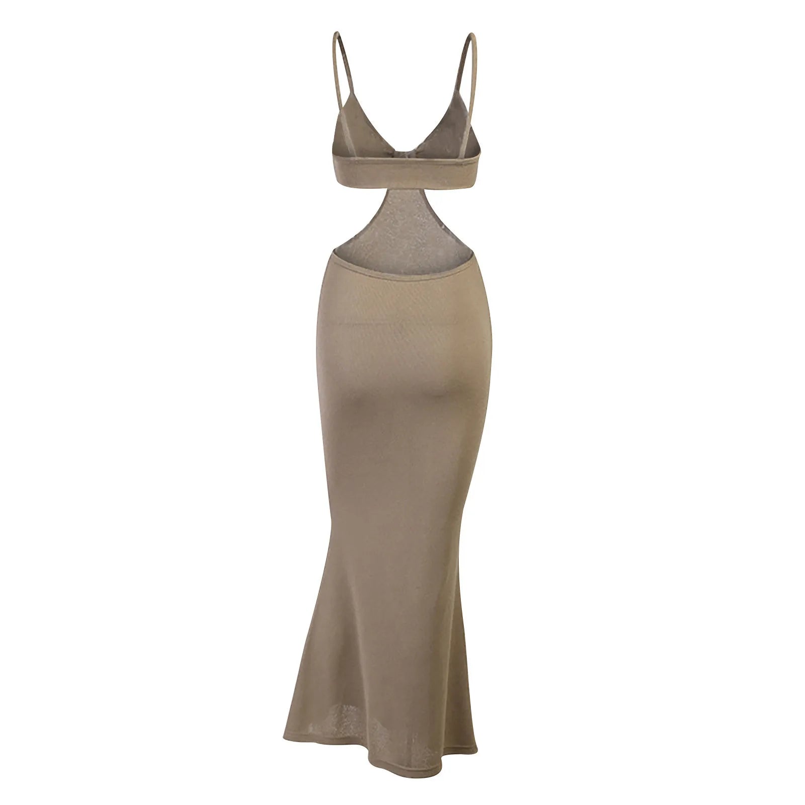 Women's backless spaghetti strap dress Beach Style Slim Evening Dress