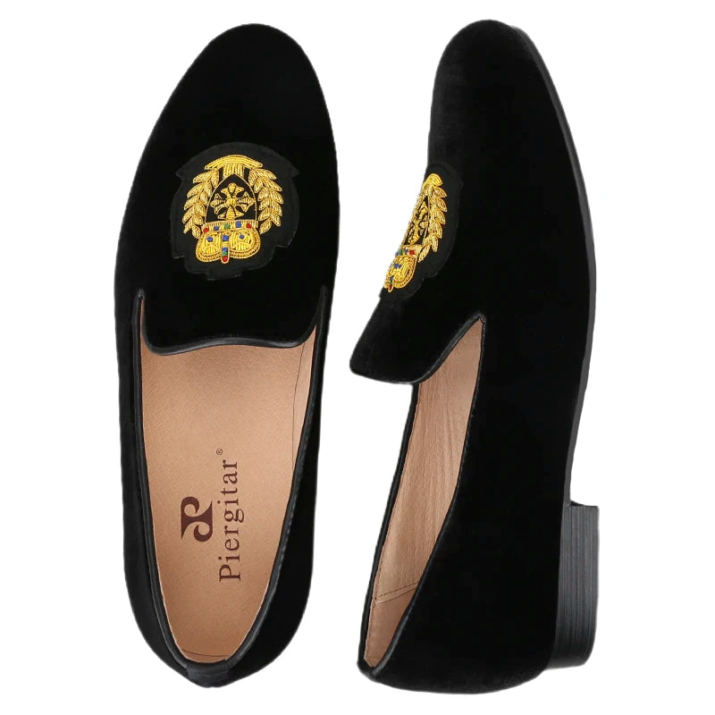 Summer New Model Imported From India British Royal Style Patch Embroidery Men Velvet Shoes Handmade Slip-On Loafers