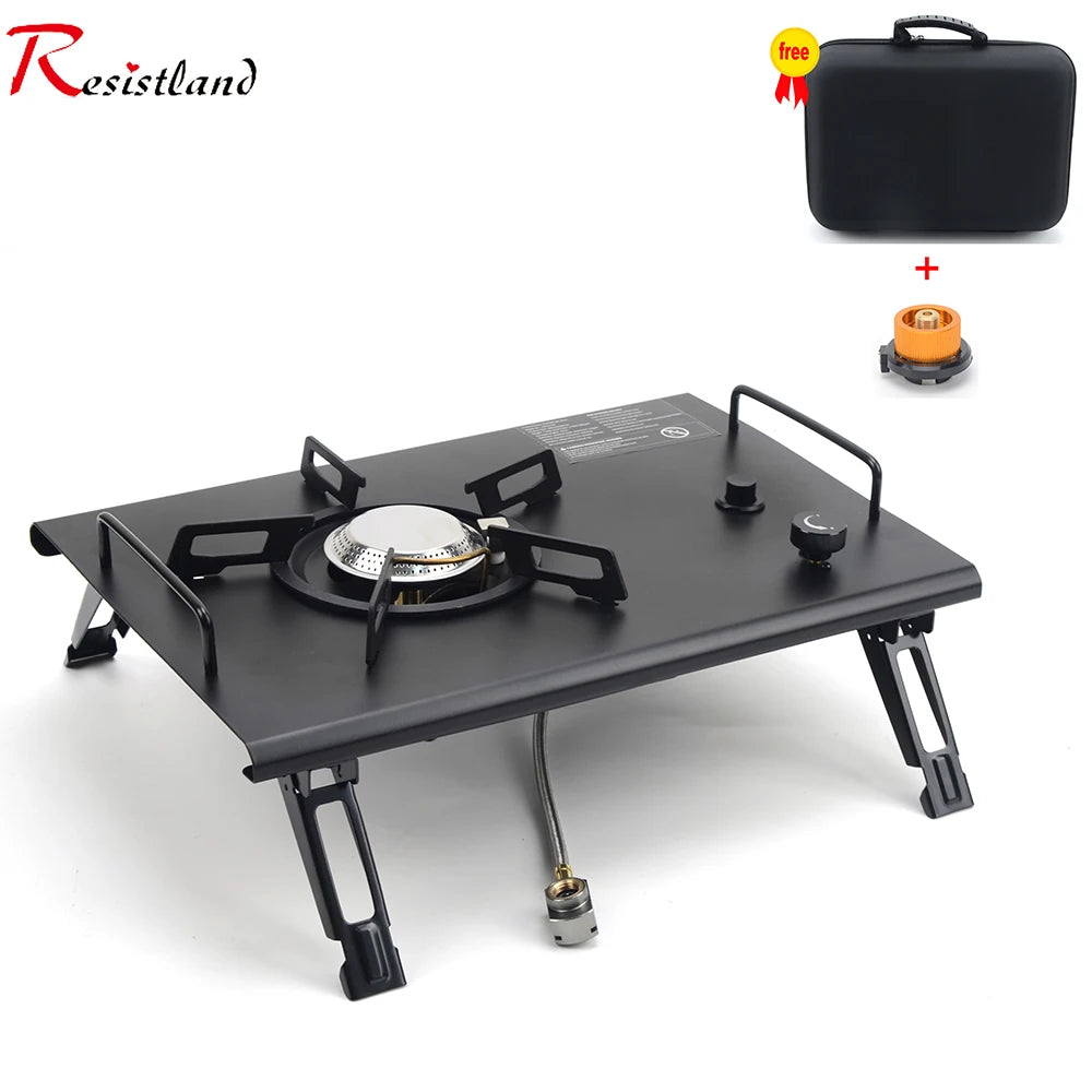 Portable Camping Folding Removable Wood Table Gas Stove