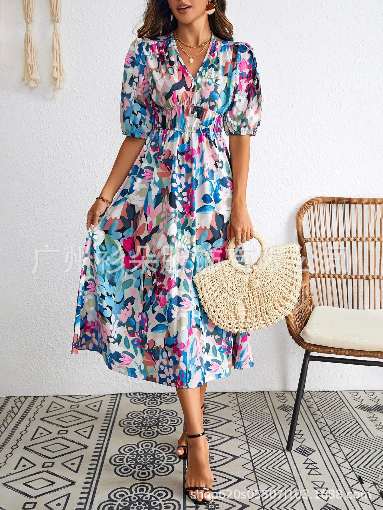 Women's Spring Floral Print Dress