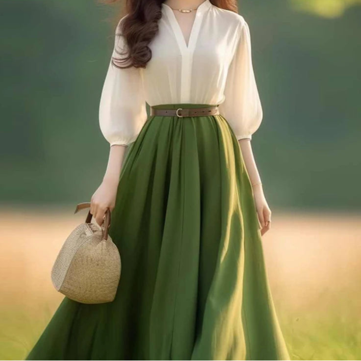 Women's V-Neck Half Sleeve Dress