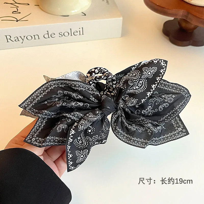 Cotton Cashew Flowers Printing Butterfly Hair Clips
