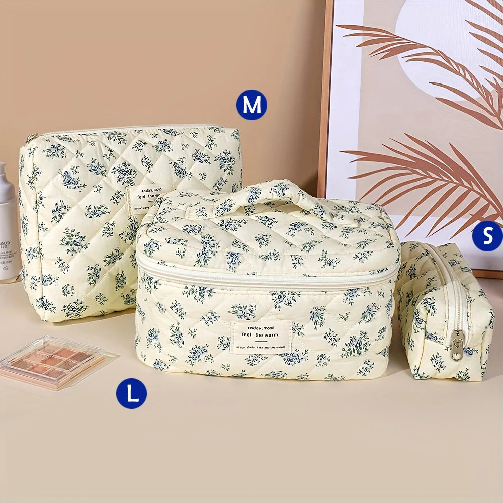 1pcs Quilted Cotton Makeup Bag