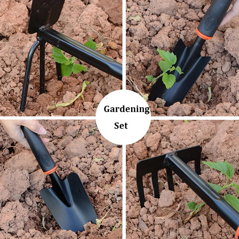 Black Rubber Handle Five Tooth Rake