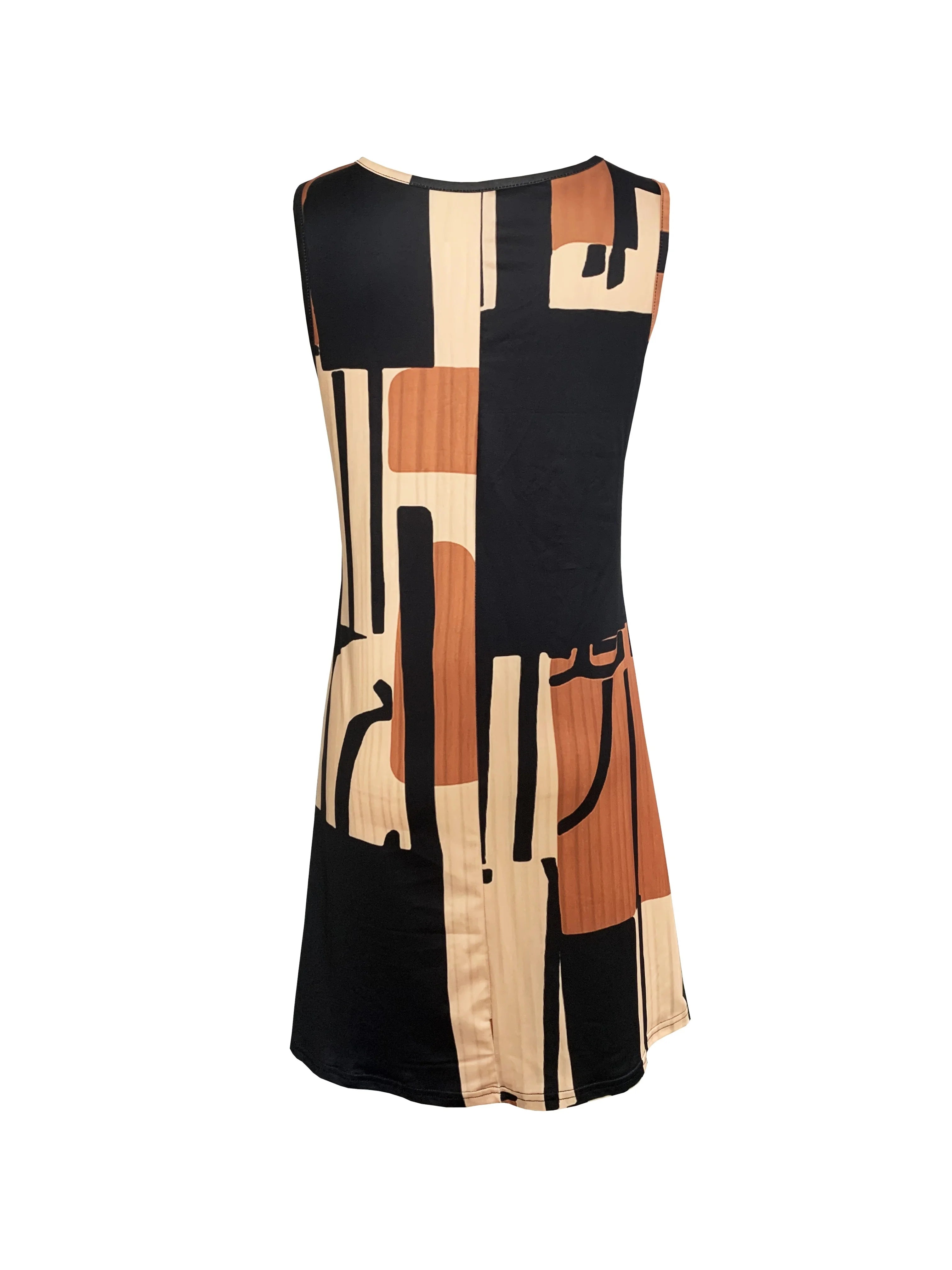 Summer Geometric Pattern Sleeveless Dresses