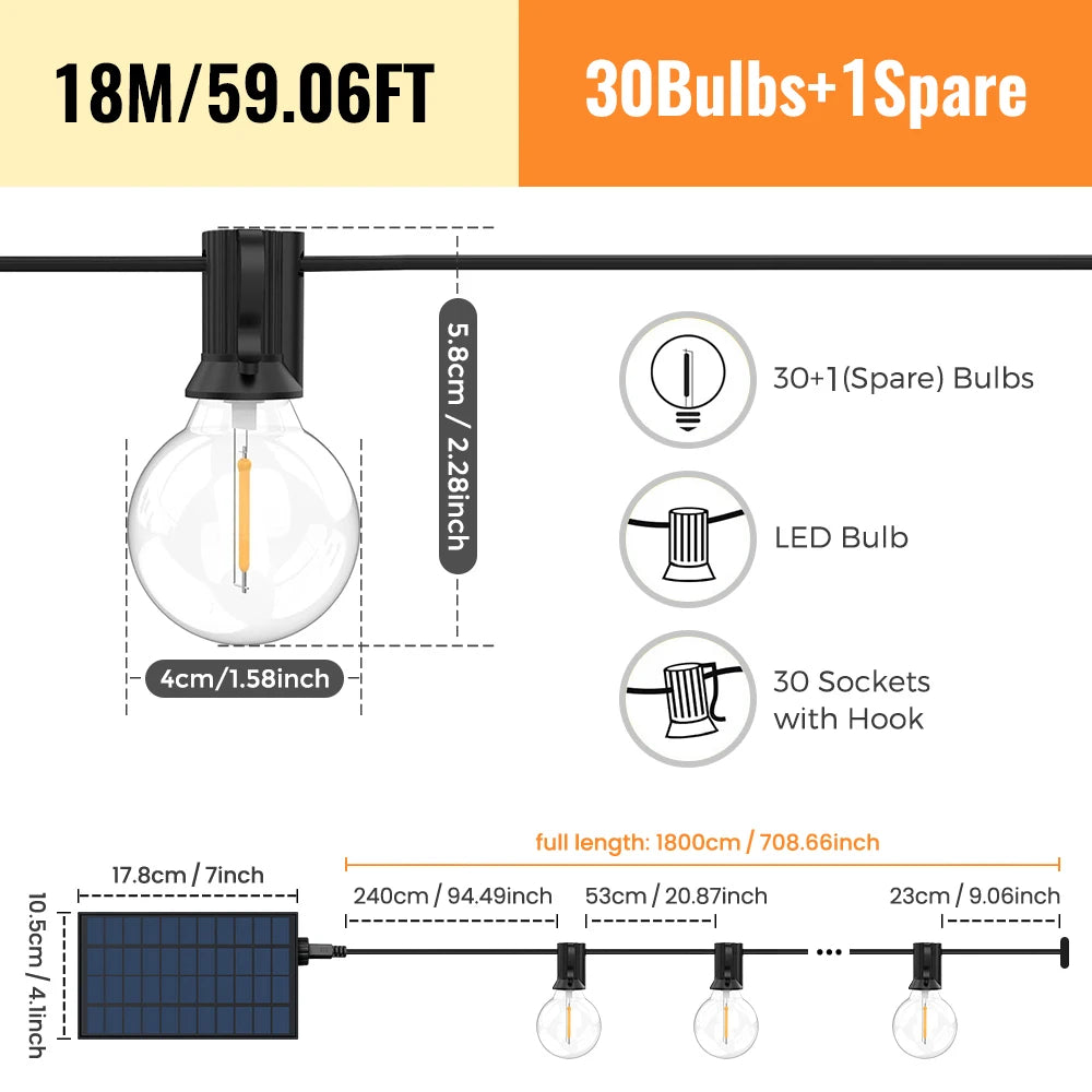 Outdoor Solar String Lights