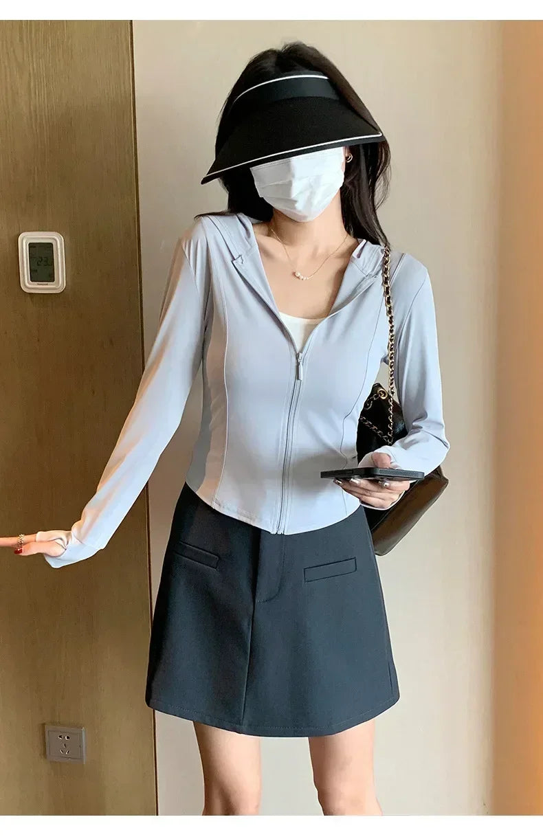 Sports Coat Hoodies Women Sweatshirt Sun Protective Clothing UV Protective Clothing Is Cool and Breathable JackeWomen Jacket