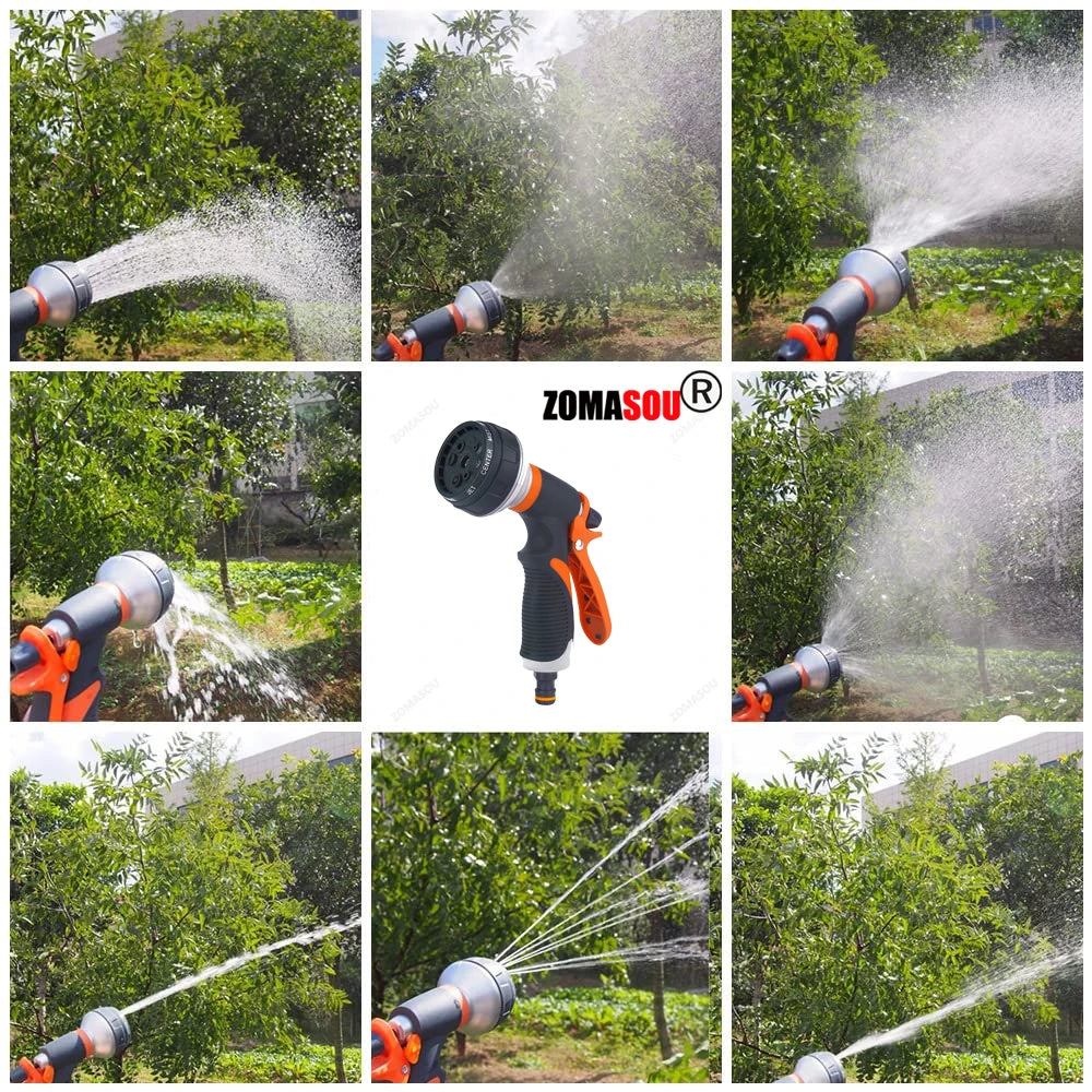 1-2Pc Watering Gun Garden 8 Modes High Pressure Sprayer