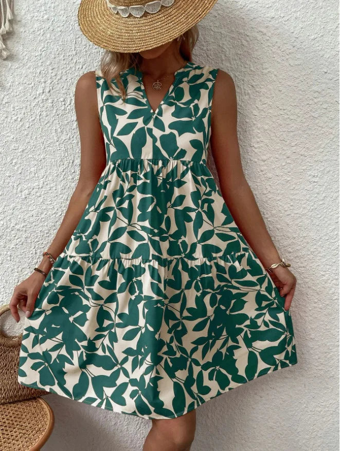 Women's Sleeveless Floral Print Dress