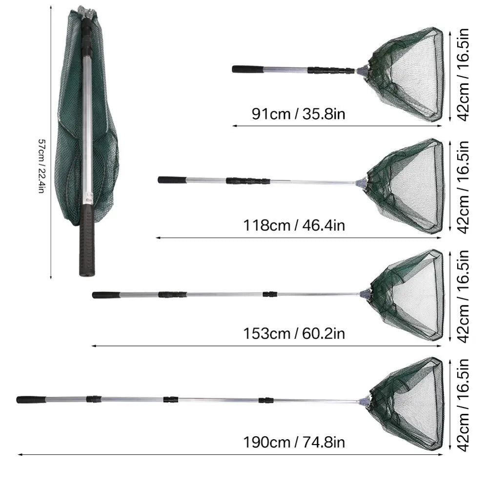 Telescopic Landing Net Folding Fishing Pole