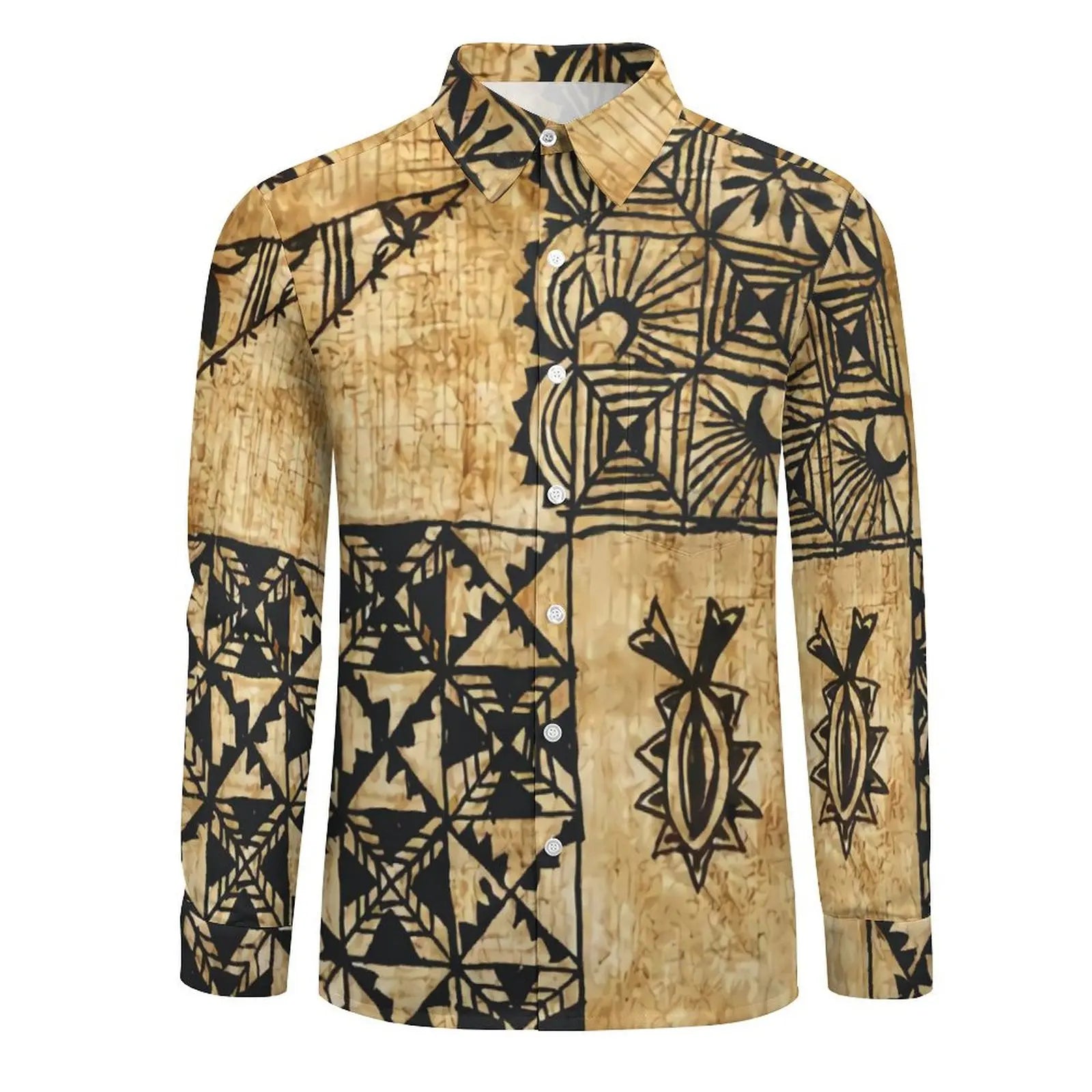 Tribal Peoples Polynesian Custom Couple Banquet Dress Women'S Elegant Dress Men'S Fashion Shirt Samoa Club Women'S Long Dress