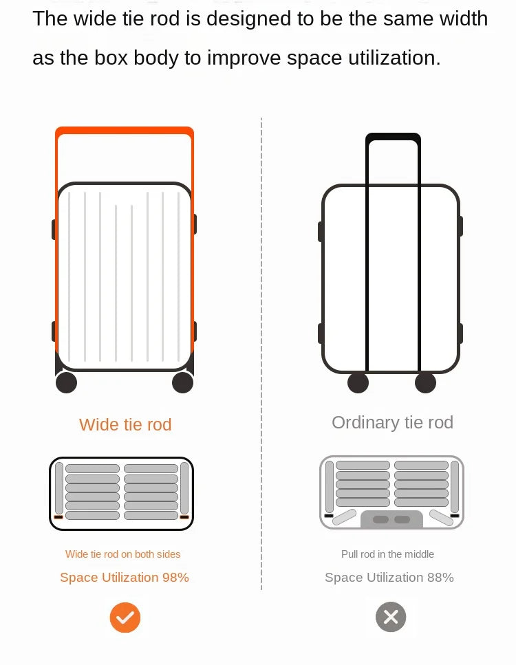 Wide Trolley Carry-on Suitcase