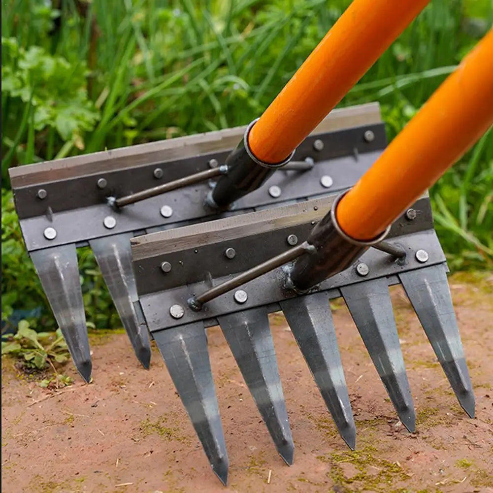 Heavy-Duty Steel Garden Hand Weeding Rake