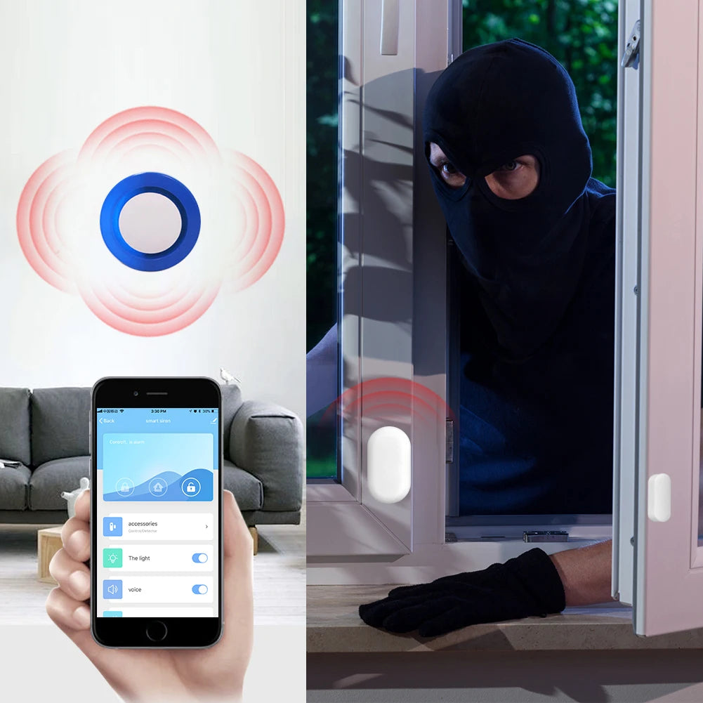 SMARSECUR Tuya Home Security wifi alarm siren for smart life APP WiFi Intruder Burglar System