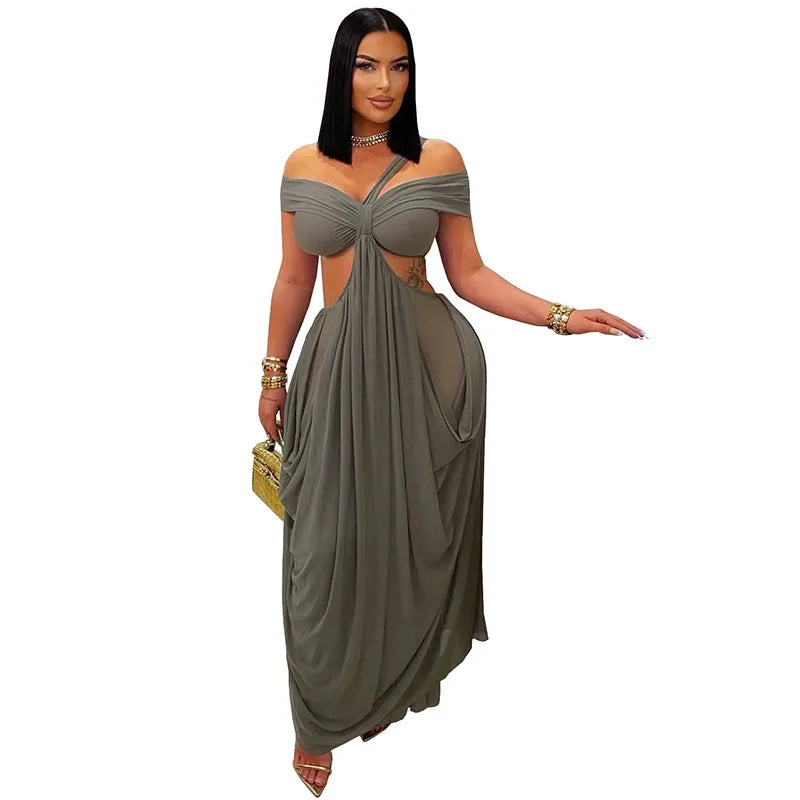 Hollow Out Backless Long Dress
