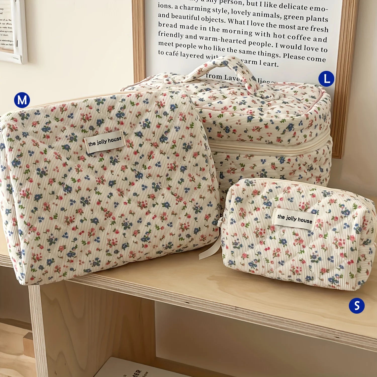 1pcs Quilted Cotton Makeup Bag