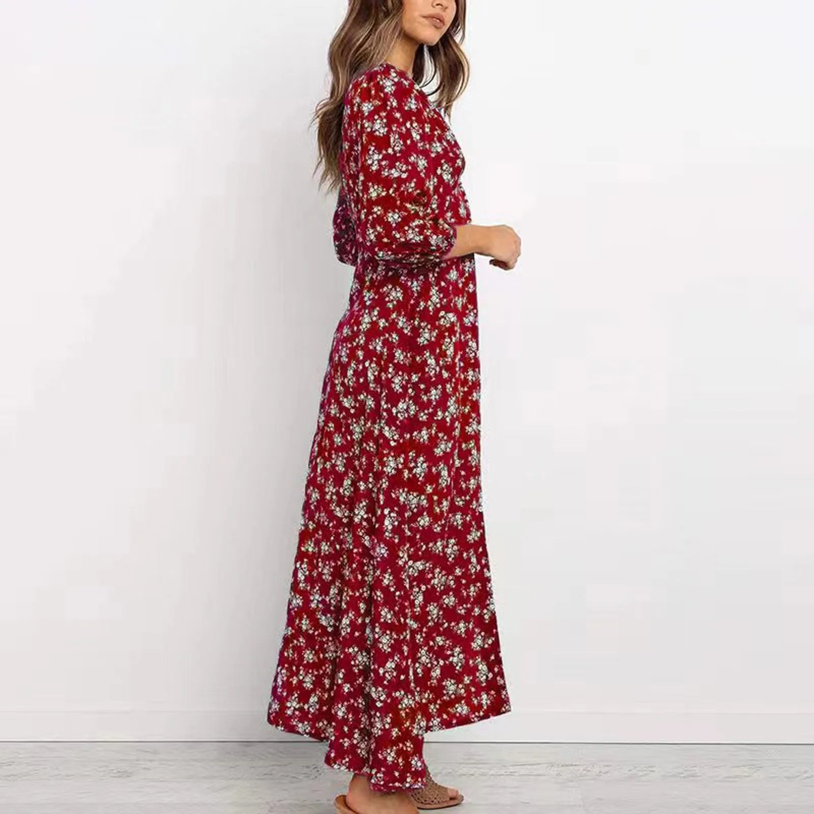 Women's Long Sleeve Floral Maxi Dress