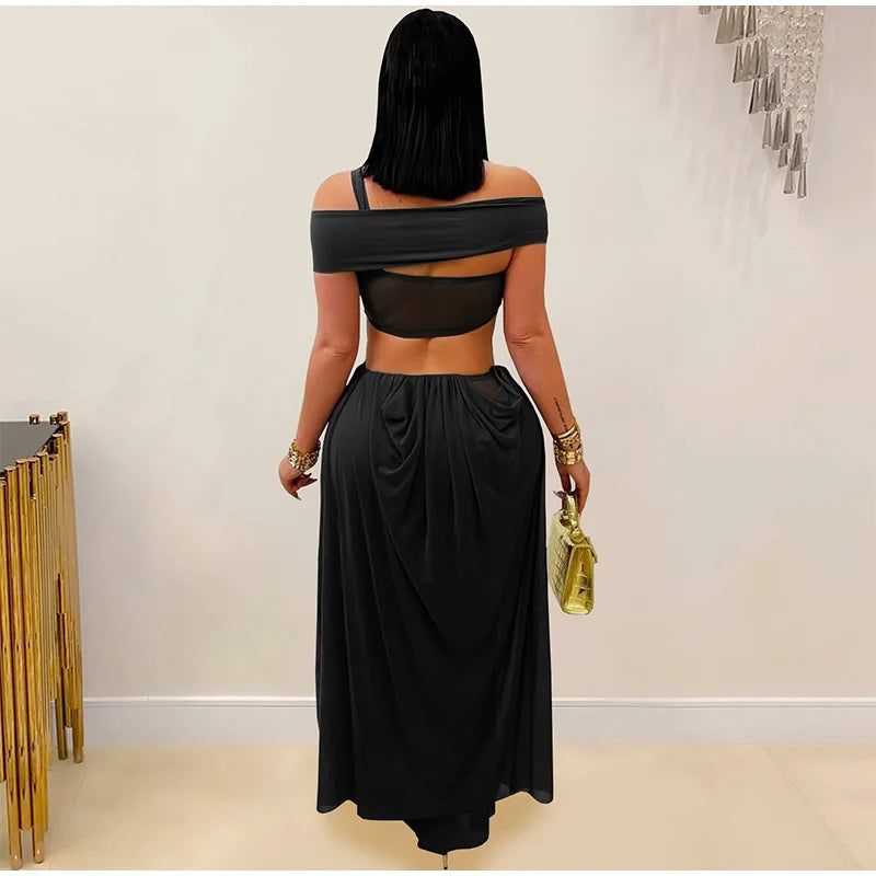 Hollow Out Backless Long Dress