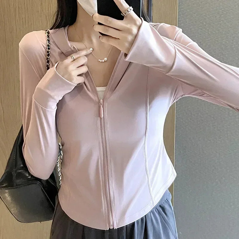 Sports Coat Hoodies Women Sweatshirt Sun Protective Clothing UV Protective Clothing Is Cool and Breathable JackeWomen Jacket