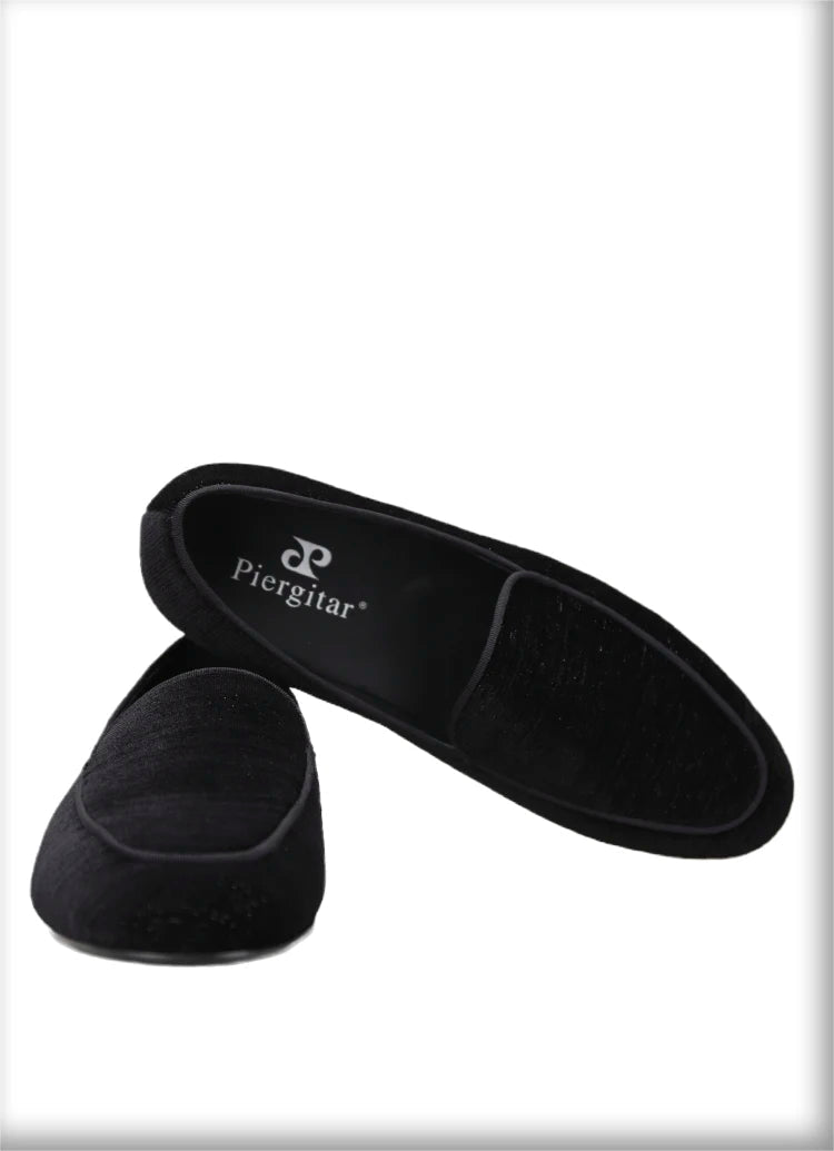 Handmade Meteor Shower Velvet Men's Loafers British Style Class Slip-On Men Smoking Sliders Plus Size