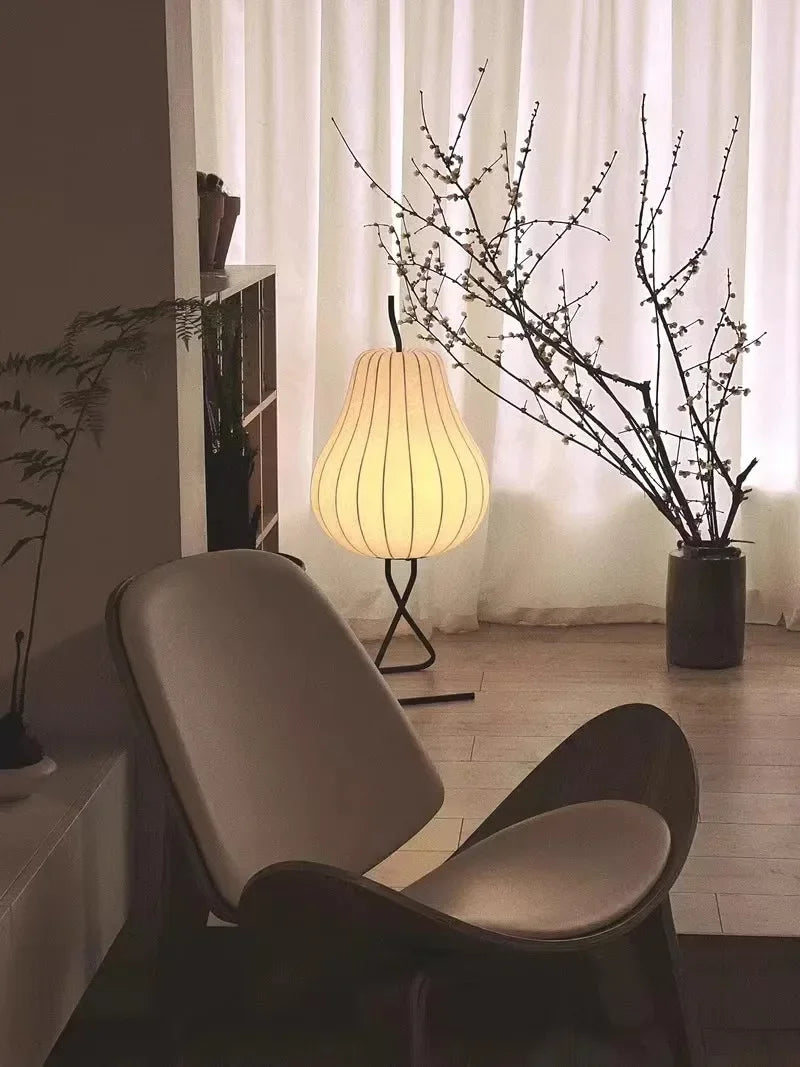 Japanese Style Wabi Sabi Pear Shape Floor Lamp