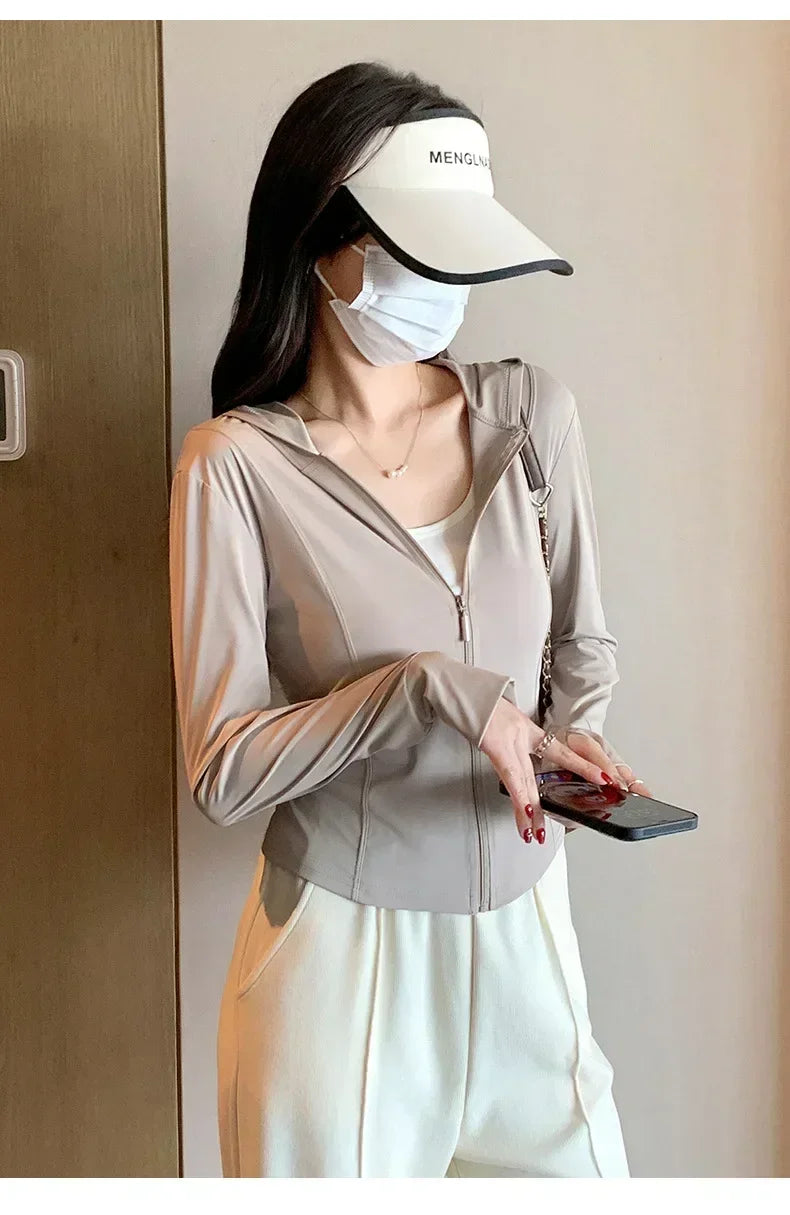 Sports Coat Hoodies Women Sweatshirt Sun Protective Clothing UV Protective Clothing Is Cool and Breathable JackeWomen Jacket
