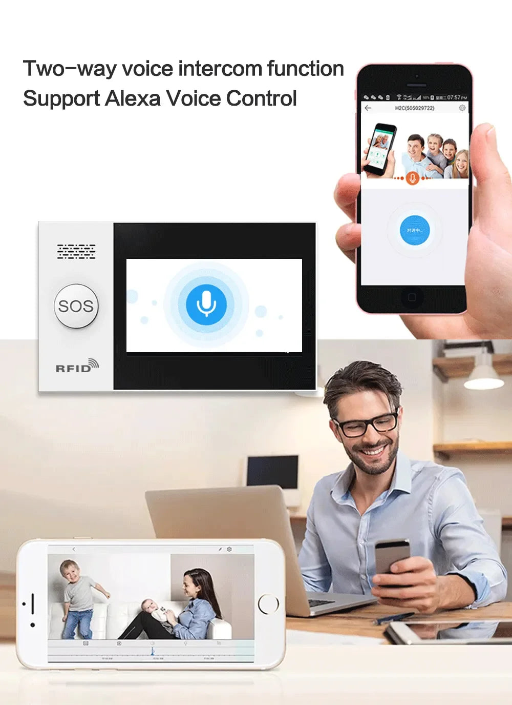 TAIBOAN Smart Tuya WIFI GSM Alarm Host Kit Wireless 2G Home Burglar Alarm Security System Support DIY PIR Door Sensor Accessory