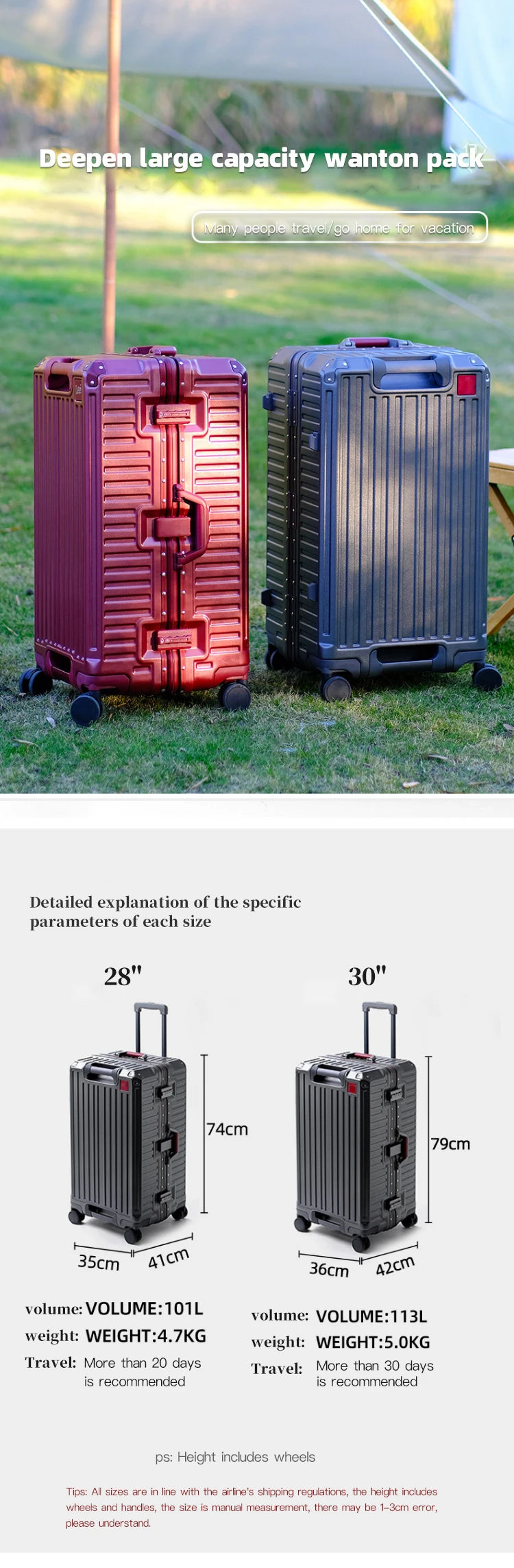Men Carry-On Aluminum Luggage