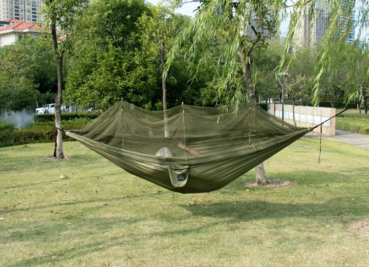 Single and Double Size Nylon Fabric Portable Travel Hammock