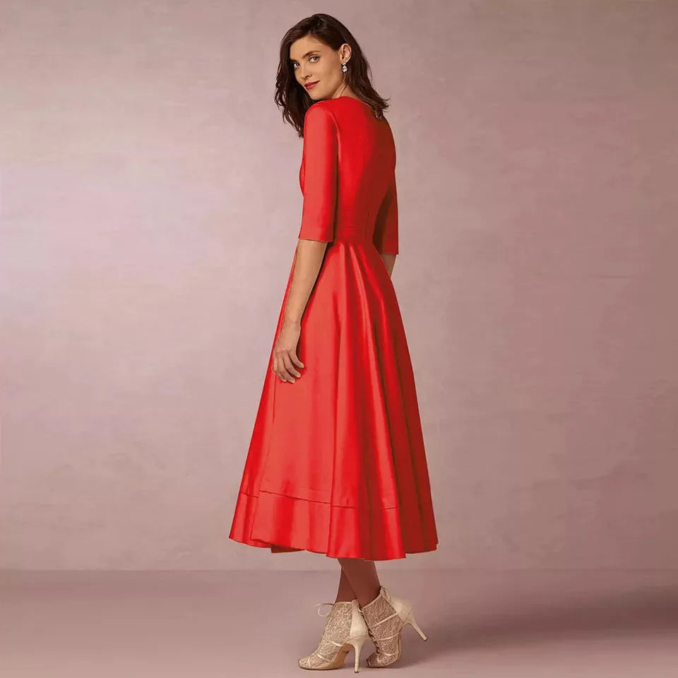 V-neck Short Sleeve Dresses for Women.