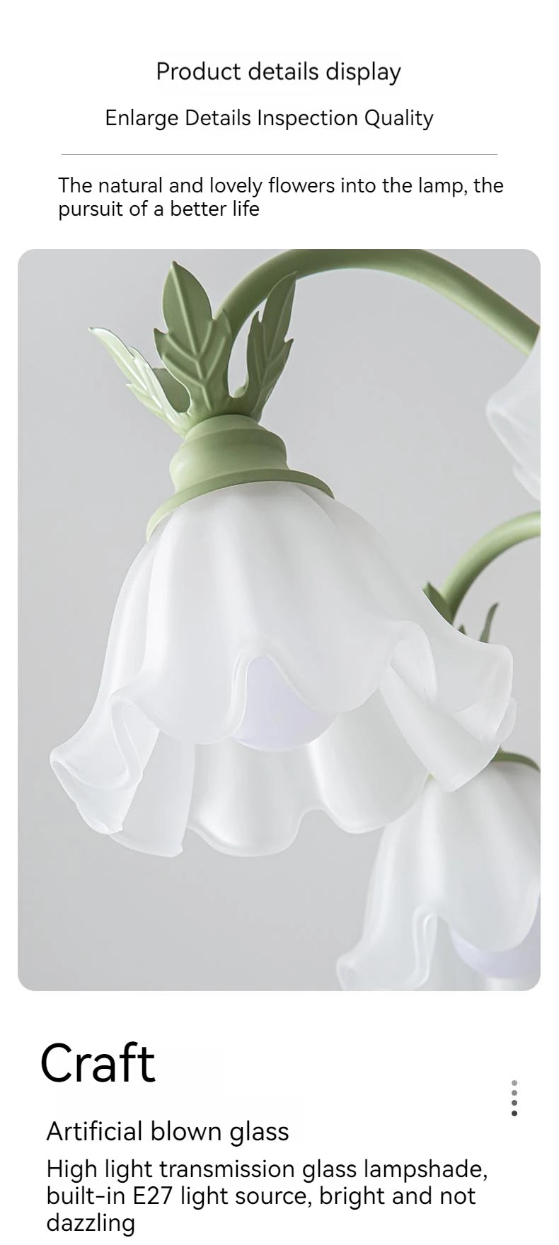 Green Pastoral Style Flower Pendel Chandelier