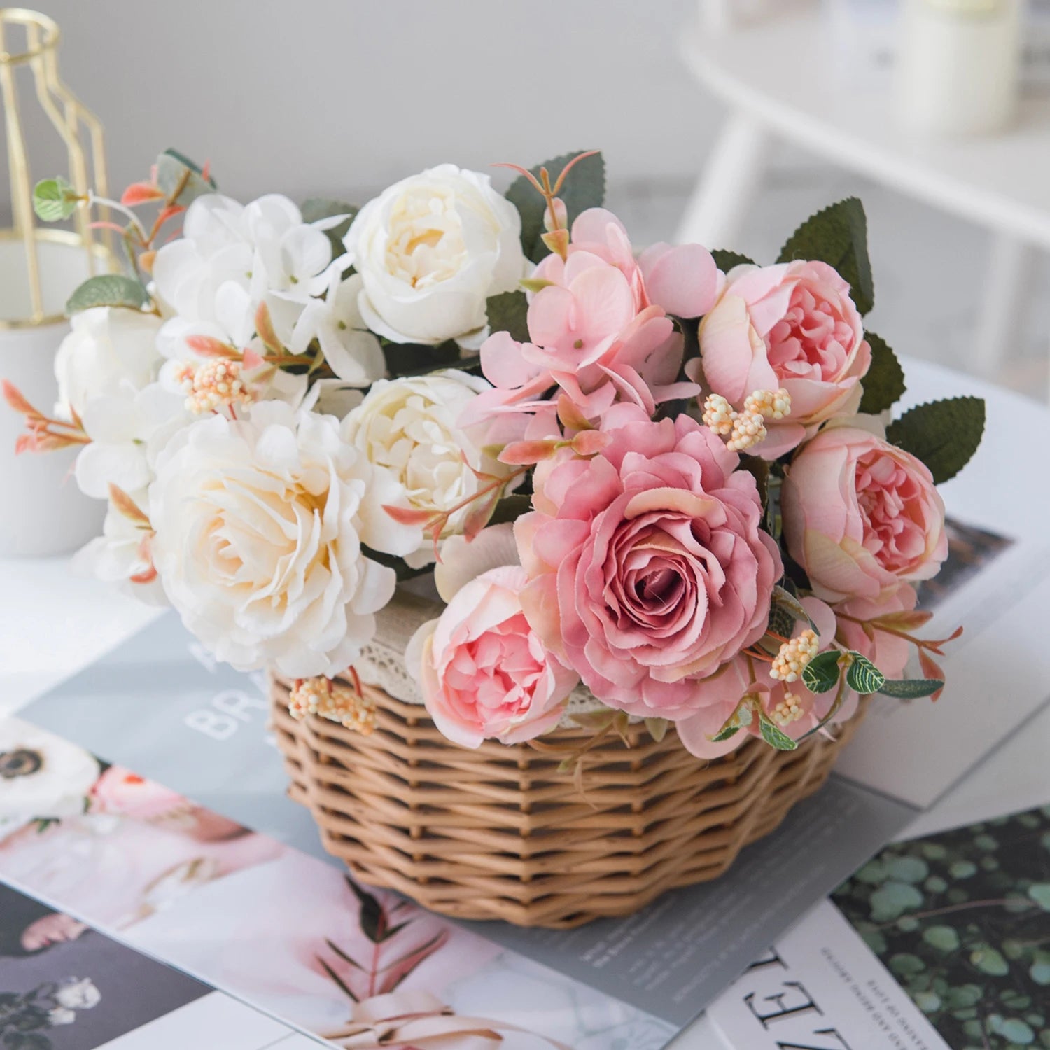 10PCS Artificial Peony Flowers