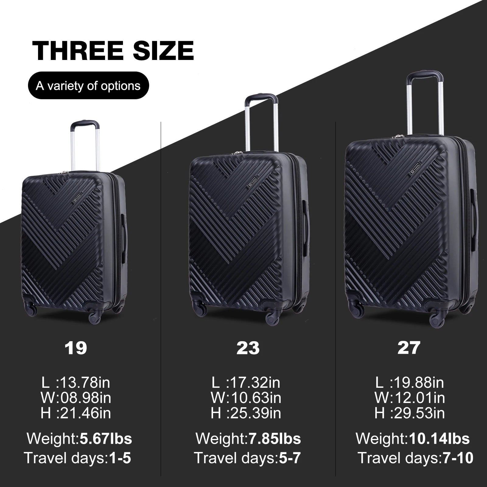 Luggage 3 Piece Suitcase Set