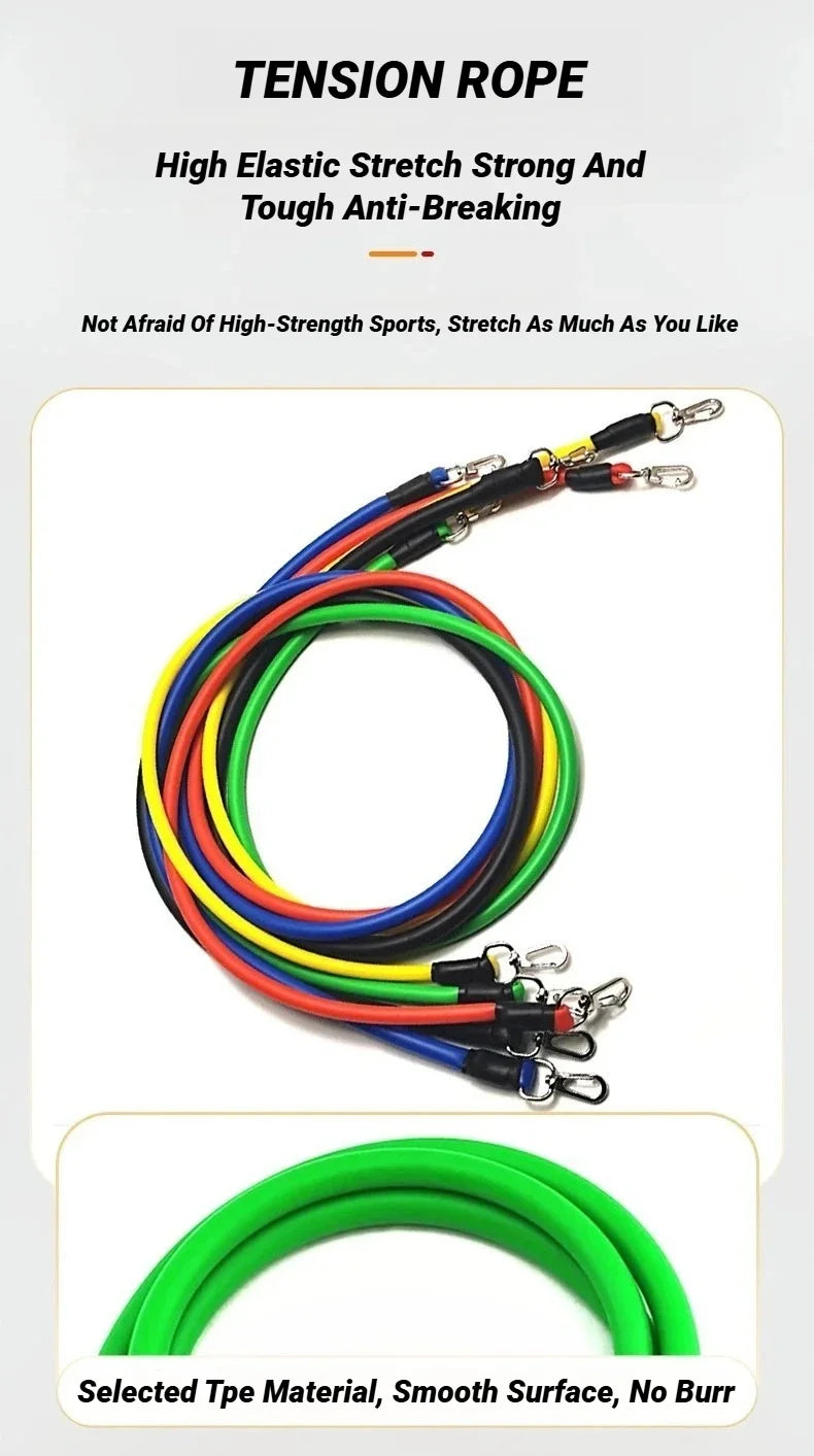 11pcs/Set Pull Rope Resistance Bands