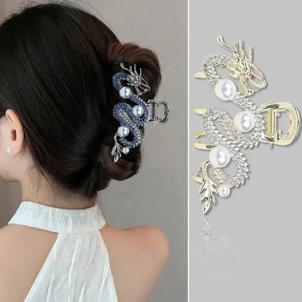 Blue Dragon Hairpin With Pearl Hair Claw
