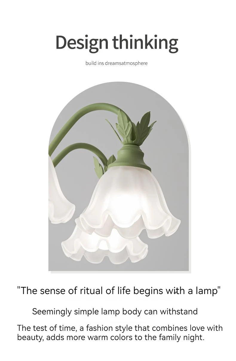 Green Pastoral Style Flower Pendel Chandelier