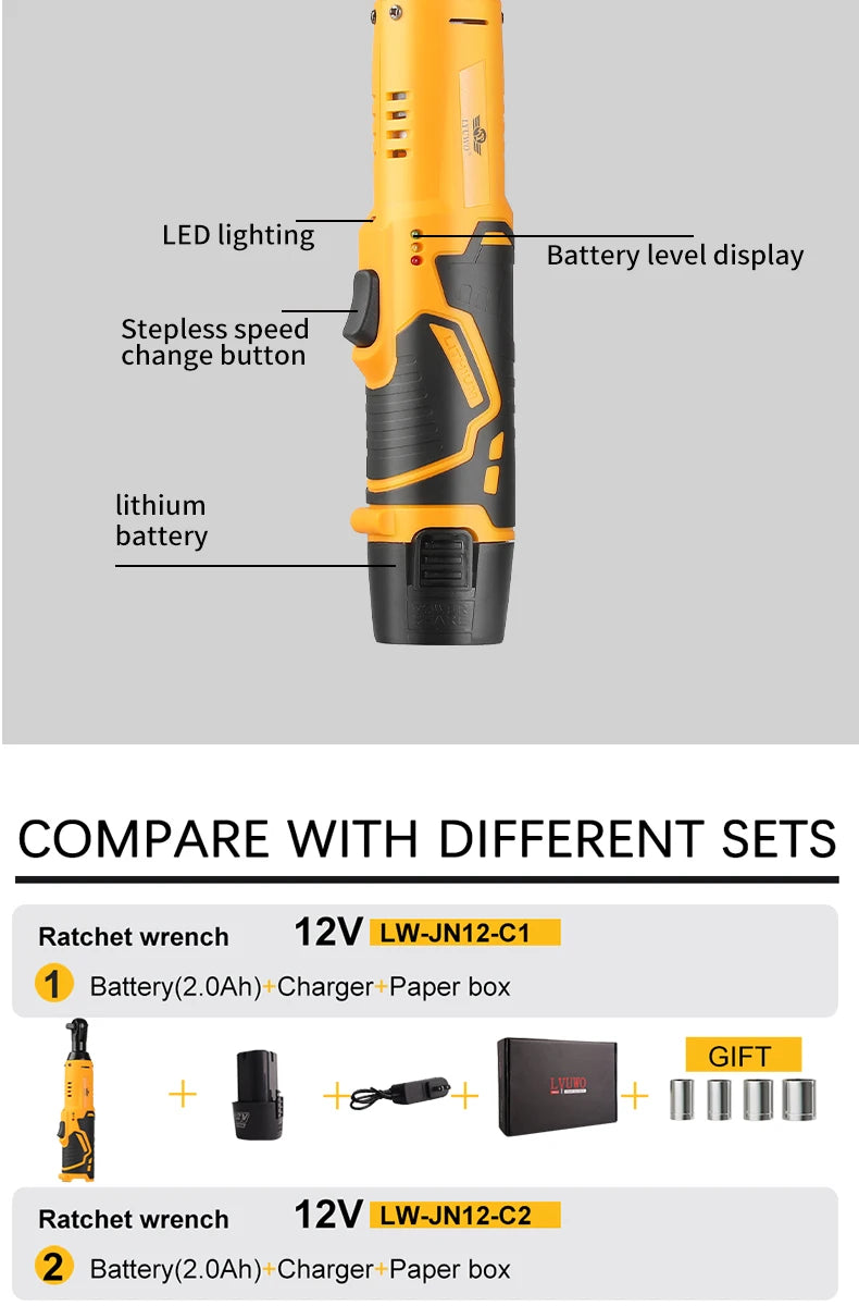 Rechargeable Electric Ratchet Set