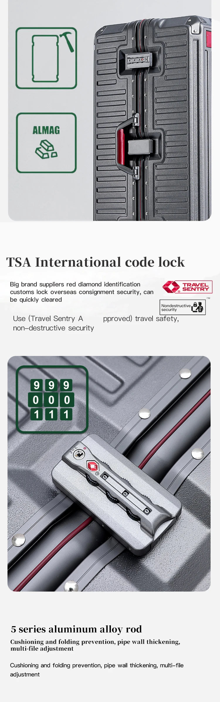Men Carry-On Aluminum Luggage