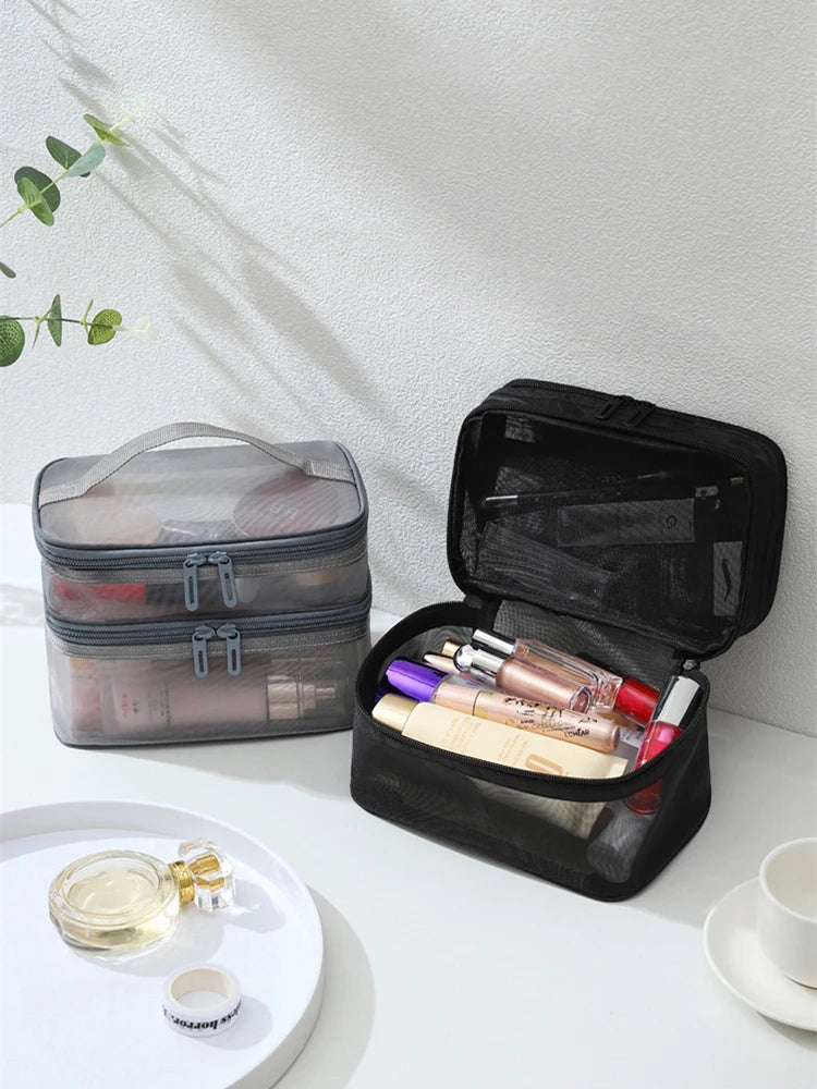 Double Layer Mesh Makeup Bag