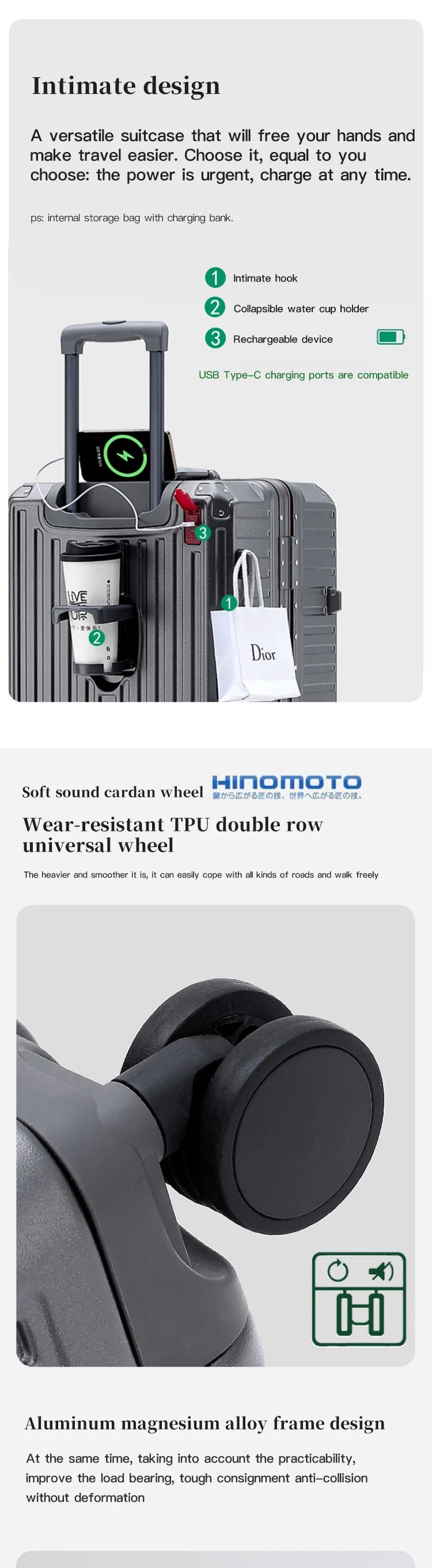 Men Carry-On Aluminum Luggage
